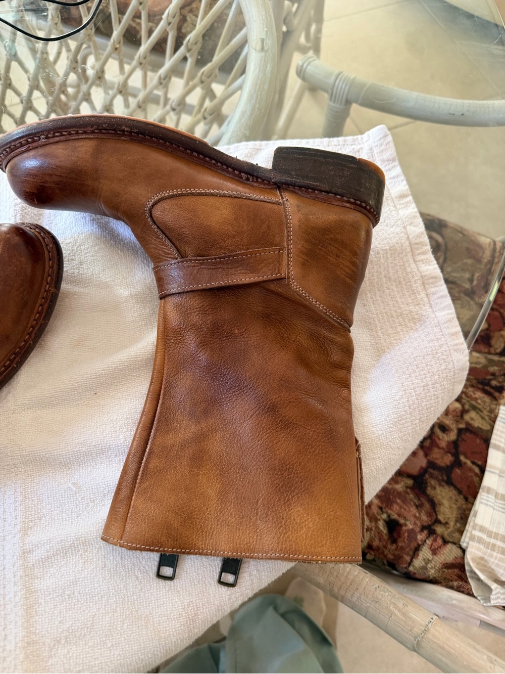 Bed|Stu Brown Leather Combat Moto Boots - Picture 2 of 6